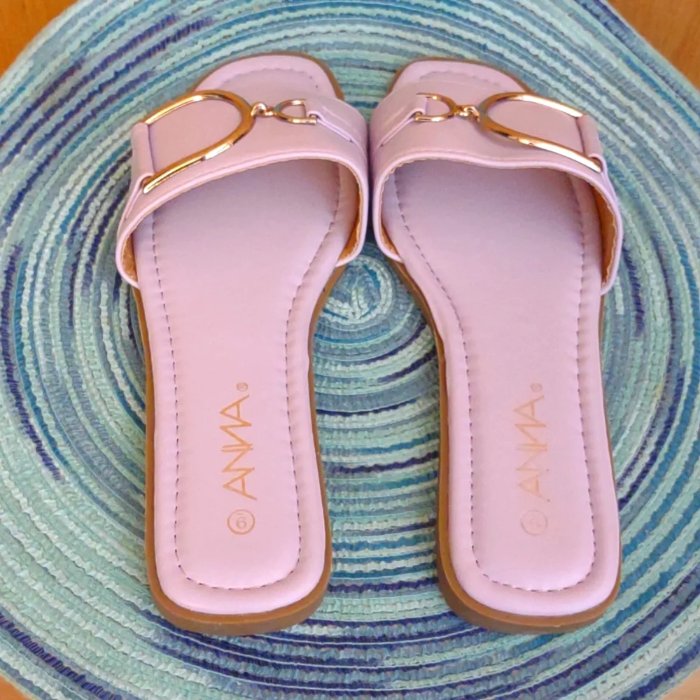 NWOT SZ 9 Purple  Womens Slide Sandals By Anna - Picture 3 of 7